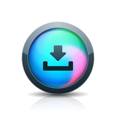 Download Button illustration holographic style