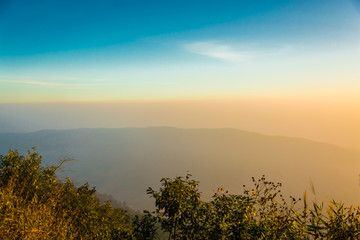 Landscape in morning  at Phu Ruea National park.