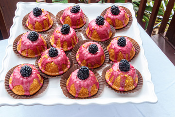 Mini blackberry bundt cakes