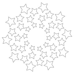 Star in circle shape. Starry border frame icon isolated on a white background.
