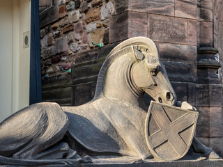 statue of horse/unicorn