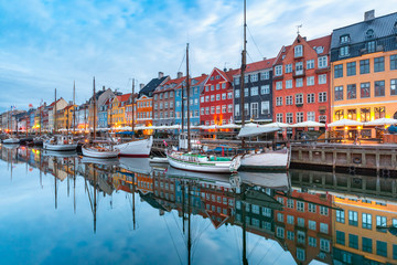 Nyhavn in Kopenhagen, Denemarken.