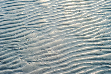 Abstract of sand on the beach with sun light texture background