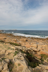 The coast in the bassa cove of San Antonio, Ibiza