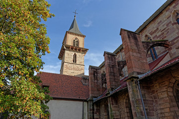 Fototapeta na wymiar Église Saint-Grégoire, Ribeauvillé, Haut-Rhin, Alsace, Grand Est, France