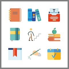 9 page icon. Vector illustration page set. notebook and agenda icons for page works