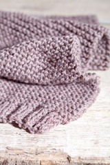 knitted brown scarf