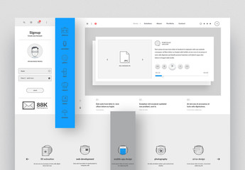 Website Layout with Icons