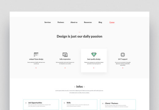 Website Layout with Icons