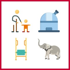 4 park icon. Vector illustration park set. observatory and child icons for park works