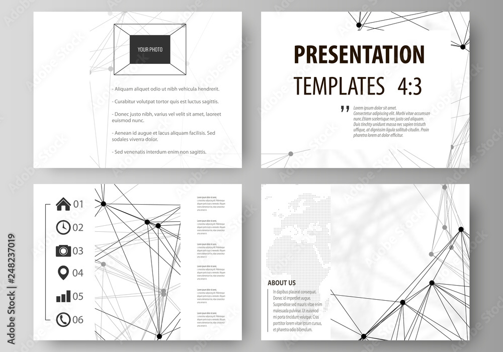 Poster set of business templates for presentation slides. abstract vector layouts in flat design. chemistry