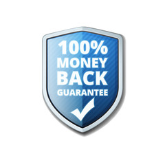 100% Money Back Guarantee shield