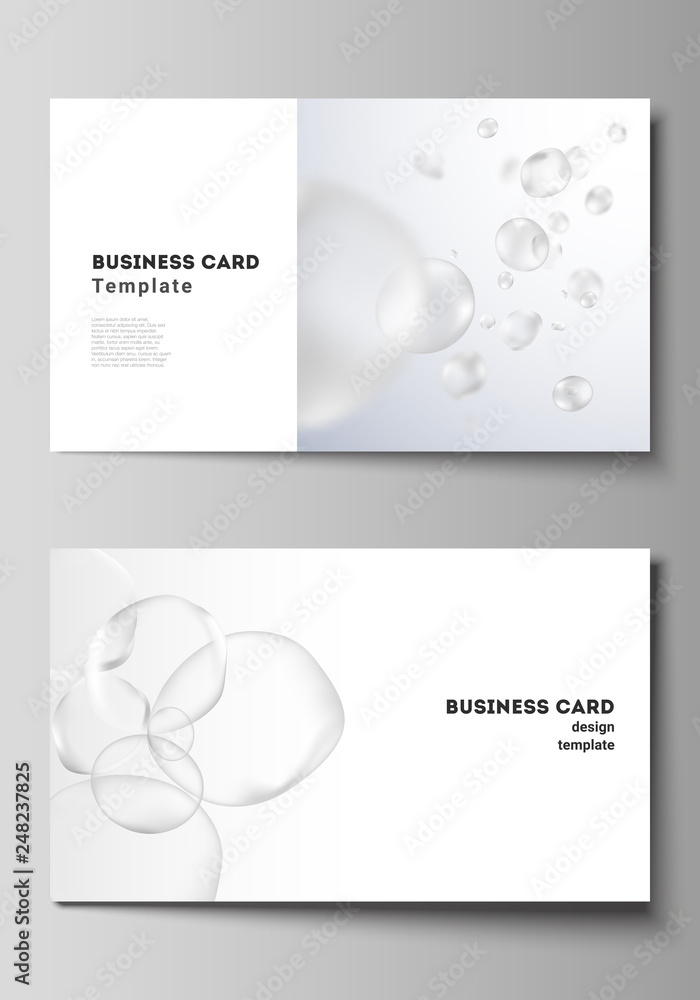 Poster the minimalistic editable vector layout of two creative business cards design templates. spa and hea