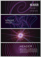 The minimalistic vector illustration of the editable layout of headers, banner design templates. Random chaotic lines that creat real shapes. Chaos pattern, abstract texture. Order vs chaos concept.