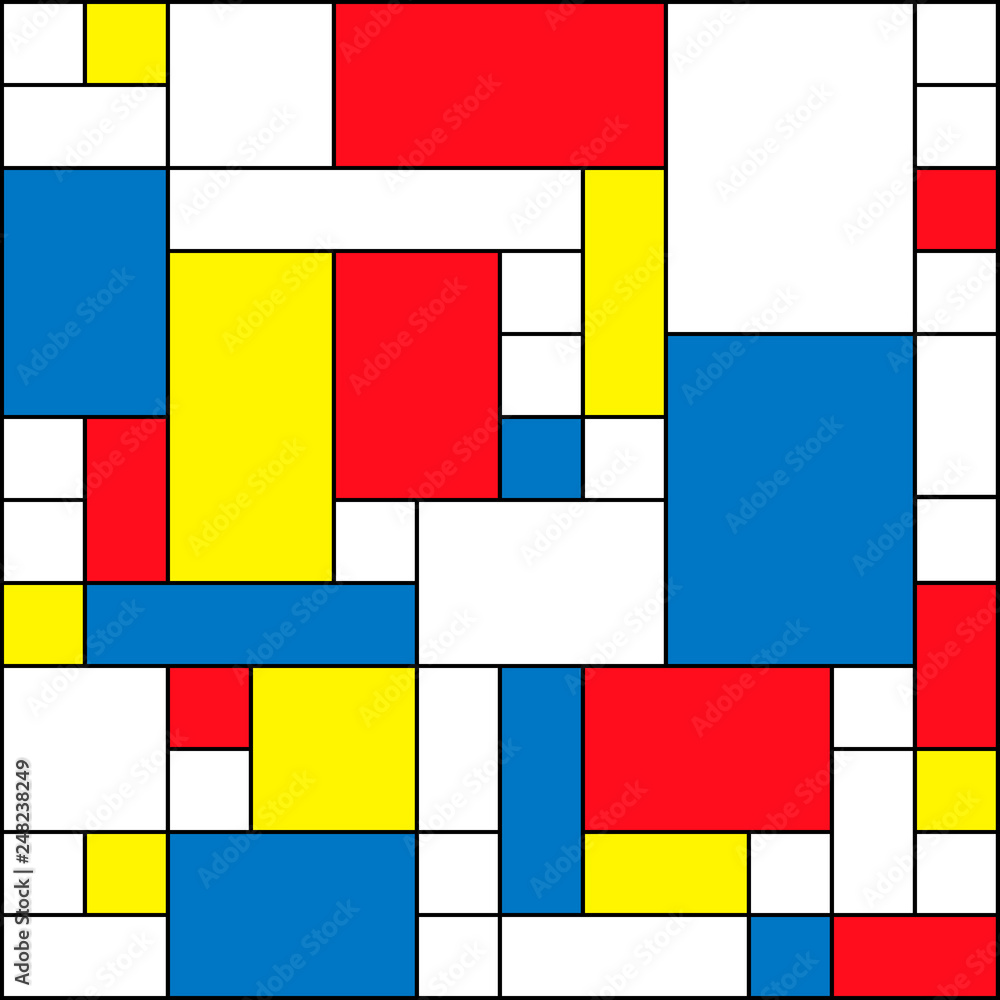 Canvas Prints abstract polygonal background with rectangular shapes, colorful mosaic pattern, retro bauhaus de sti