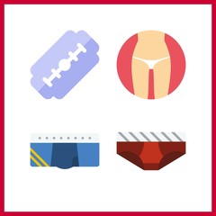 4 spa icon. Vector illustration spa set. slim and razor icons for spa works