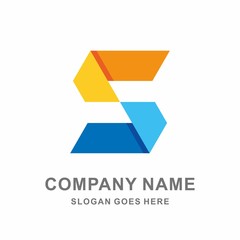 Geometric Square Letter S Business Company Vector Logo Design