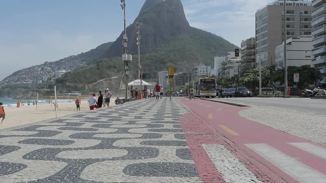 Avenue Atlantico & Leblon Beach, Rio de Janeiro, Brazil, South America 