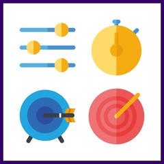 accuracy icon. target and levels vector icons in accuracy set. Use this illustration for accuracy works.