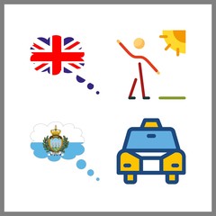 4 europe icon. Vector illustration europe set. san marino and waling icons for europe works
