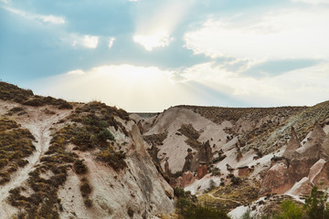Fototapeta premium Views of Cappadocia volcanic kanyon cave houses in Turkey
