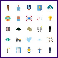 25 human icon. Vector illustration human set. eye scan and sport shoes icons for human works