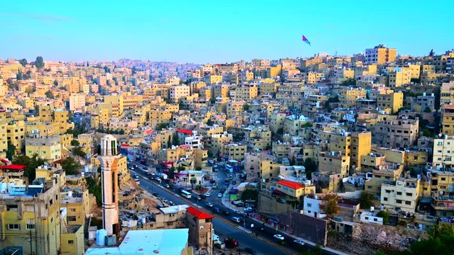 Sunrise Scene of Amman City, Jordan Capital City