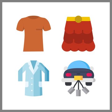 4 dress icon. Vector illustration dress set. skirt and uniform shirt icons for dress works