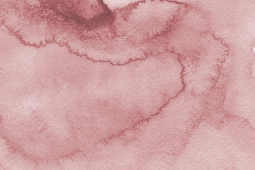 Watercolor red texture with abstract washes and brush strokes on the white paper background. Digital paper background.