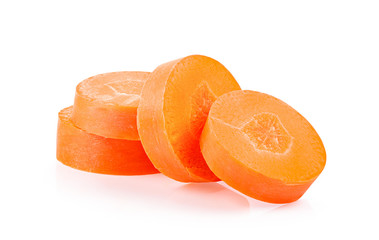 Carrot slices isolated on white background