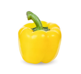  fresh yellow peppers isolated on white background