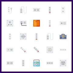 25 switch icon. Vector illustration switch set. radio and socket icons for switch works