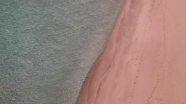 Aerial shot, shorline beach in Greece