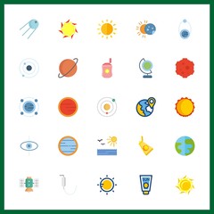 25 solar icon. Vector illustration solar set. eclipse and system icons for solar works