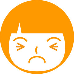 表情　顔　丸アイコン　ベクター　