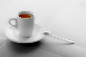coffee, cup, table, spoon, morning, enjoy, black and white,