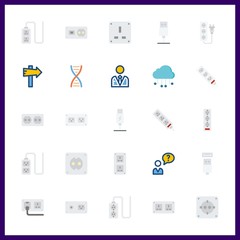 25 cell icon. Vector illustration cell set. socket and user icons for cell works