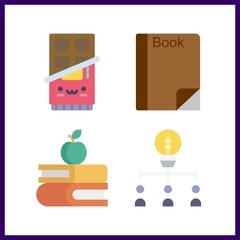4 stack icon. Vector illustration stack set. books and teamwork icons for stack works