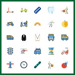 25 speed icon. Vector illustration speed set. scooter and motorbike icons for speed works