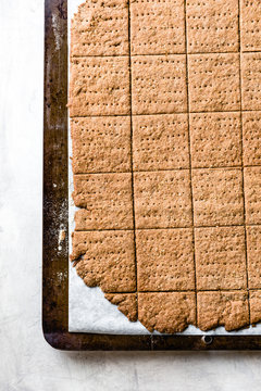 Homemade crackers being prepared