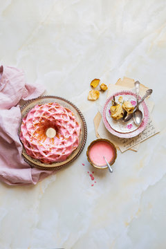 Orange Bundt Cake with blood orange glaze