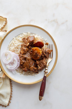 Indian goat curry with rice