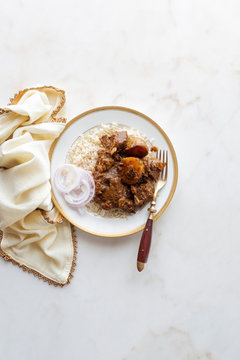 Indian goat curry with rice
