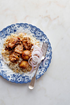Indian goat curry with rice
