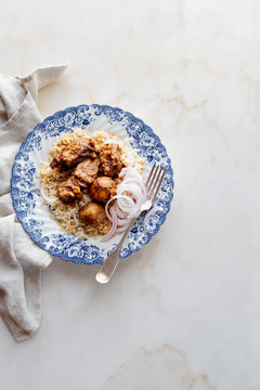 Indian goat curry with rice