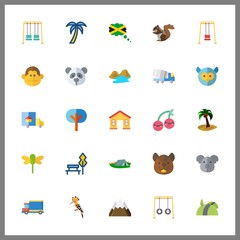 25 tree icon. Vector illustration tree set. cherry and trucks icons for tree works