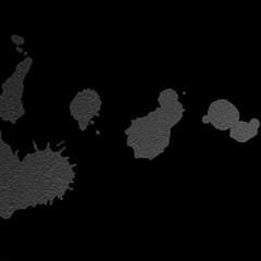 Grey watercolor stroke on the black isolated background. Chaotic stylish abstract organic design.	