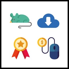 4 click icon. Vector illustration click set. download and quality icons for click works