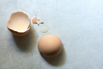 A broken egg shell.