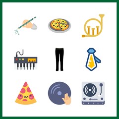 9 classic icon. Vector illustration classic set. trousers and piano icons for classic works